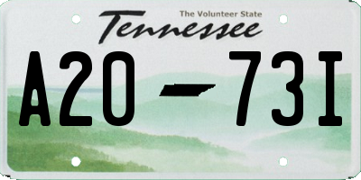 TN license plate A2073I