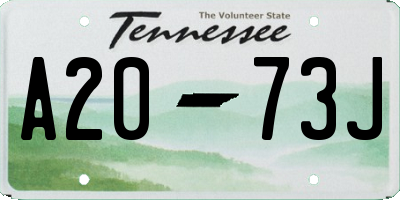 TN license plate A2073J