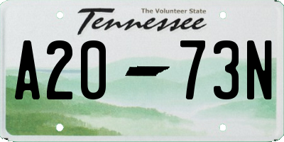 TN license plate A2073N