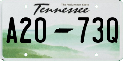 TN license plate A2073Q
