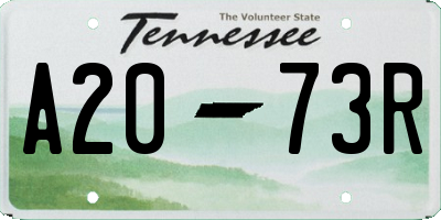 TN license plate A2073R