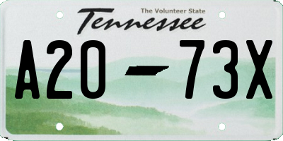 TN license plate A2073X