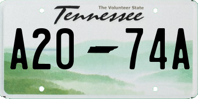 TN license plate A2074A