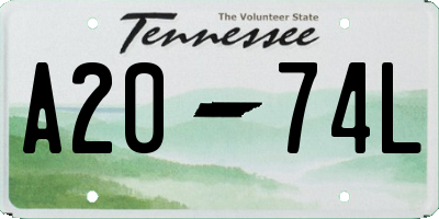 TN license plate A2074L