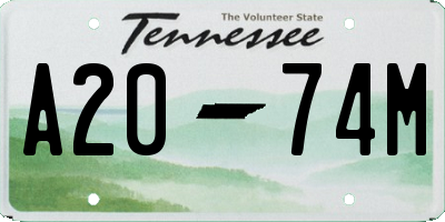 TN license plate A2074M
