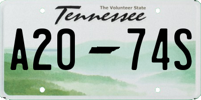 TN license plate A2074S