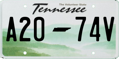 TN license plate A2074V