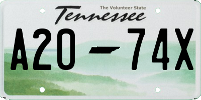 TN license plate A2074X