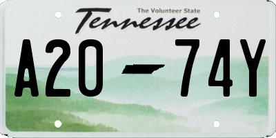 TN license plate A2074Y