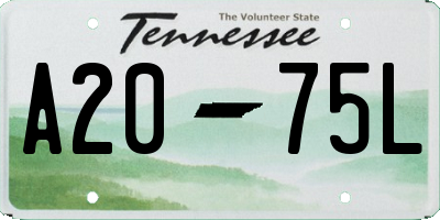 TN license plate A2075L