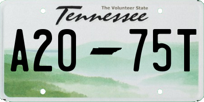 TN license plate A2075T