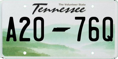 TN license plate A2076Q