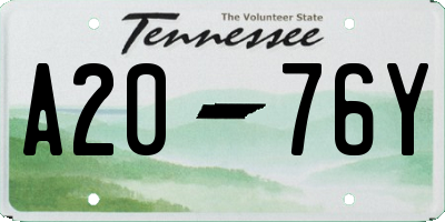 TN license plate A2076Y