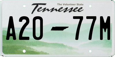 TN license plate A2077M