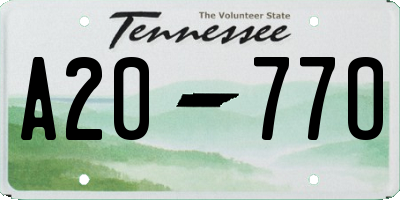 TN license plate A2077O