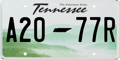 TN license plate A2077R