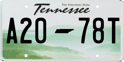 TN license plate A2078T