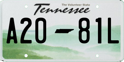 TN license plate A2081L
