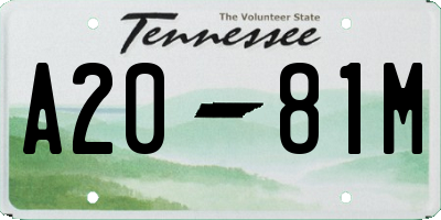 TN license plate A2081M