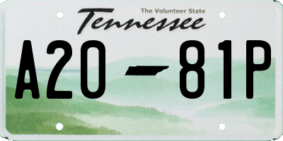 TN license plate A2081P