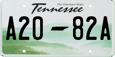 TN license plate A2082A