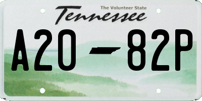 TN license plate A2082P