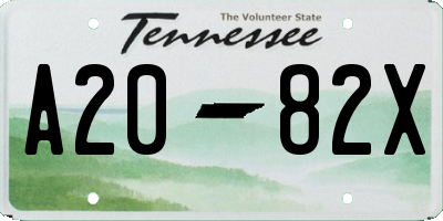 TN license plate A2082X