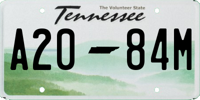 TN license plate A2084M