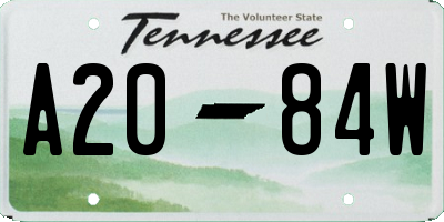 TN license plate A2084W