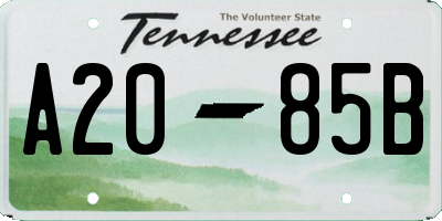 TN license plate A2085B