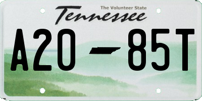 TN license plate A2085T