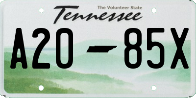 TN license plate A2085X