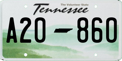 TN license plate A2086O