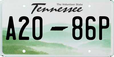 TN license plate A2086P