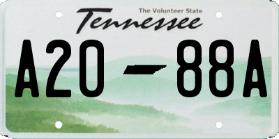 TN license plate A2088A