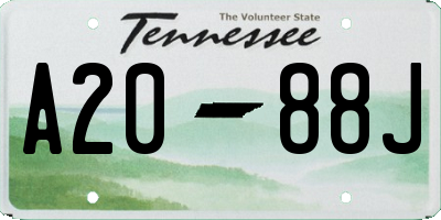TN license plate A2088J