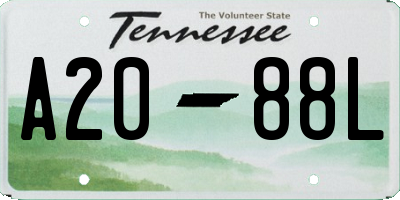 TN license plate A2088L