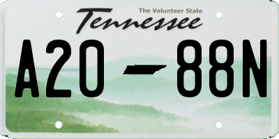 TN license plate A2088N