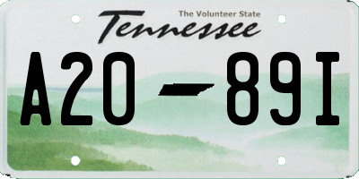 TN license plate A2089I