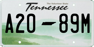 TN license plate A2089M