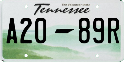 TN license plate A2089R