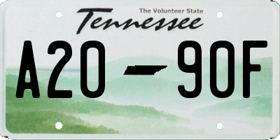 TN license plate A2090F