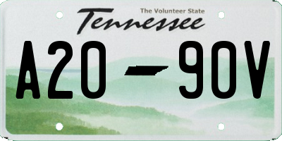 TN license plate A2090V