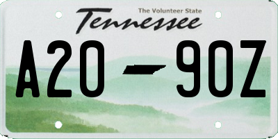 TN license plate A2090Z