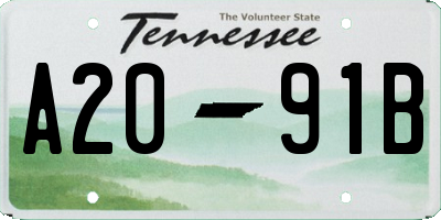 TN license plate A2091B