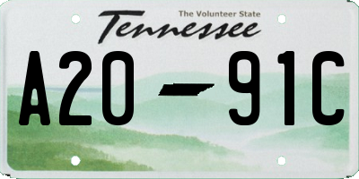 TN license plate A2091C