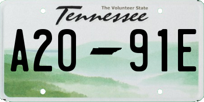 TN license plate A2091E