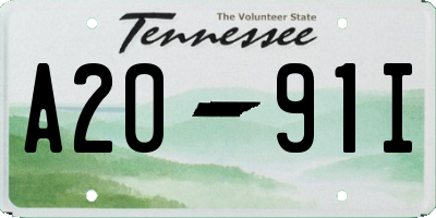 TN license plate A2091I
