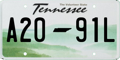 TN license plate A2091L