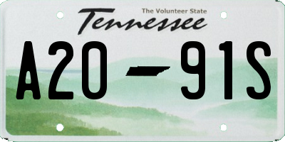 TN license plate A2091S